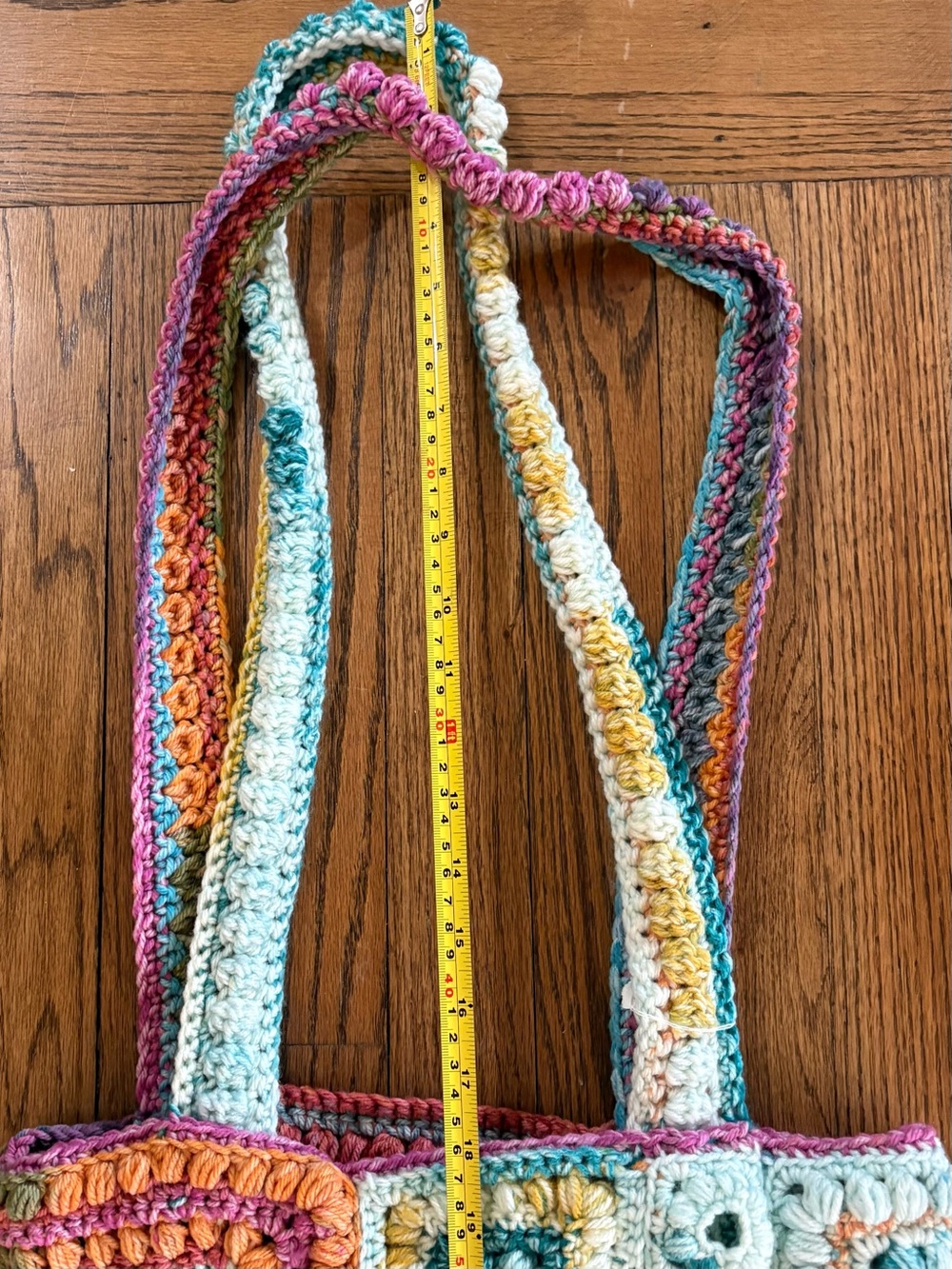 HANDMADE - Multicolor Crochet Square Patchwork Bag - Picture 8 of 8